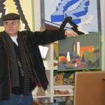 Lukács Tibor festőművész műtermében